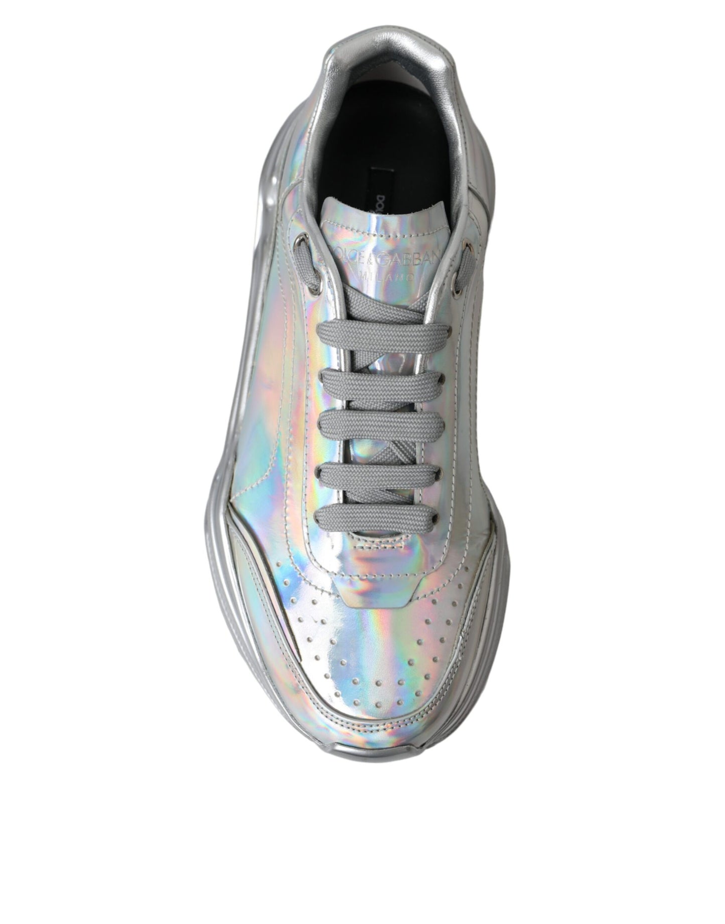 Silver Iridescent DAYMASTER Leather Sneakers Shoes