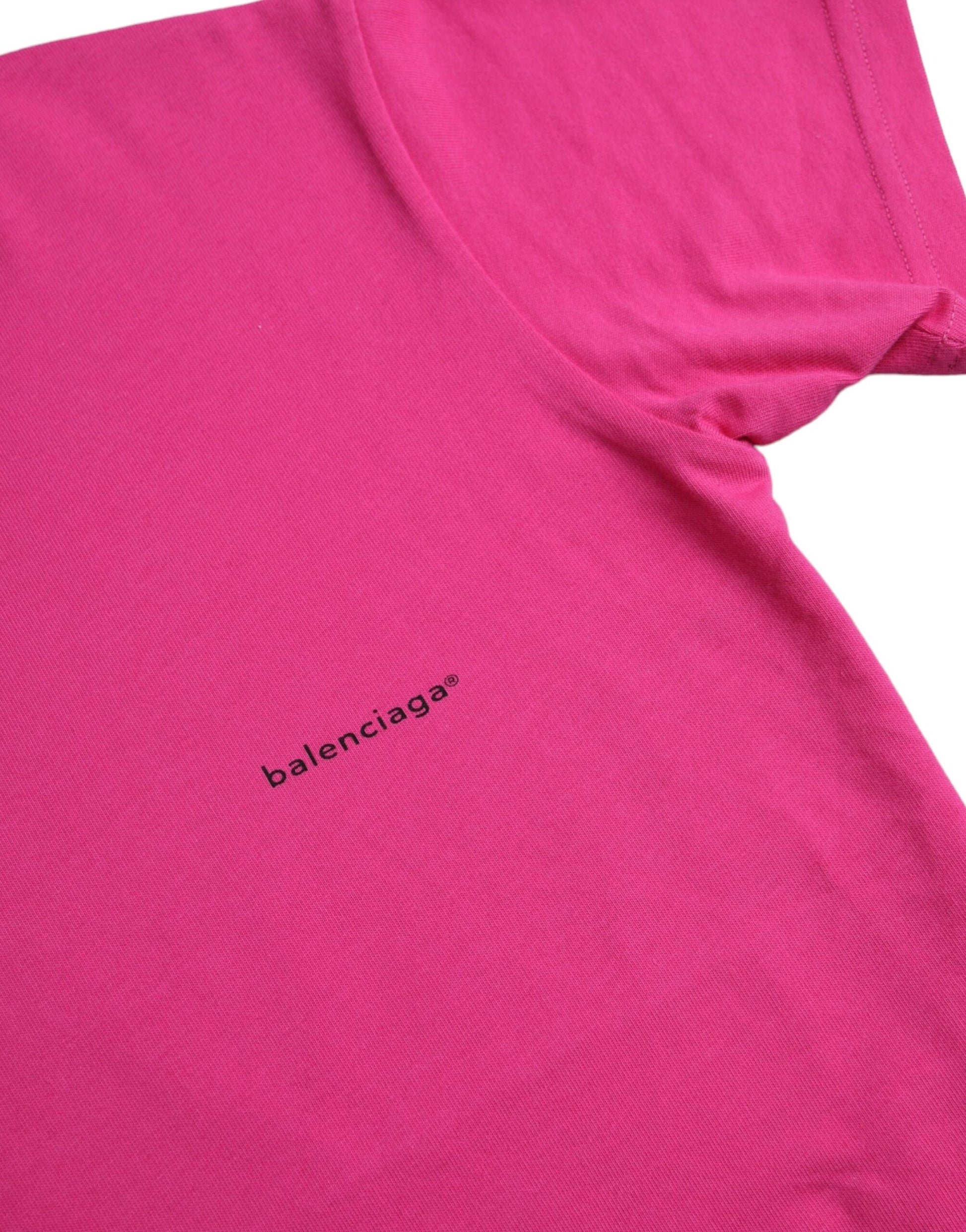 Pink Cotton Crew Neck Short Sleeves Tee T-shirt