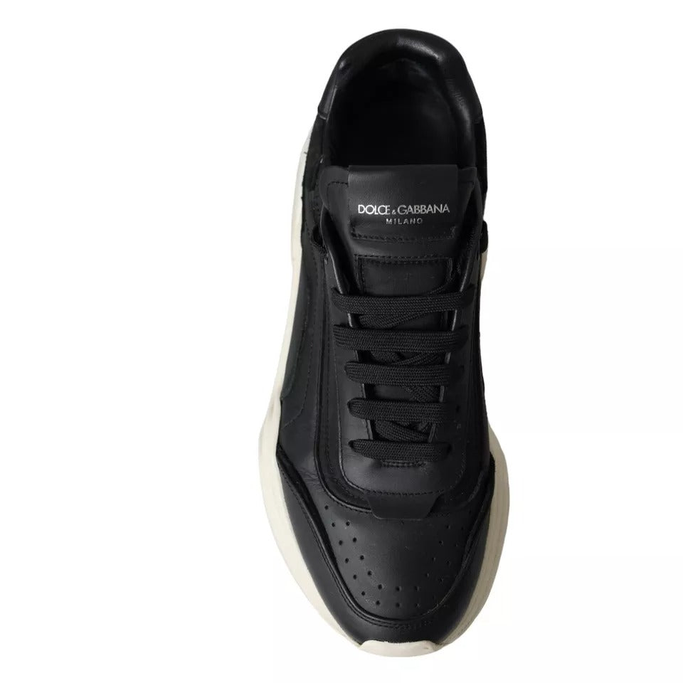 Black Leather DAYMASTER Mens Sneakers Shoes