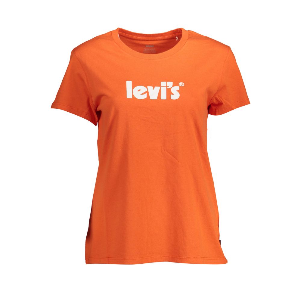 Orange Cotton Women T-Shirt