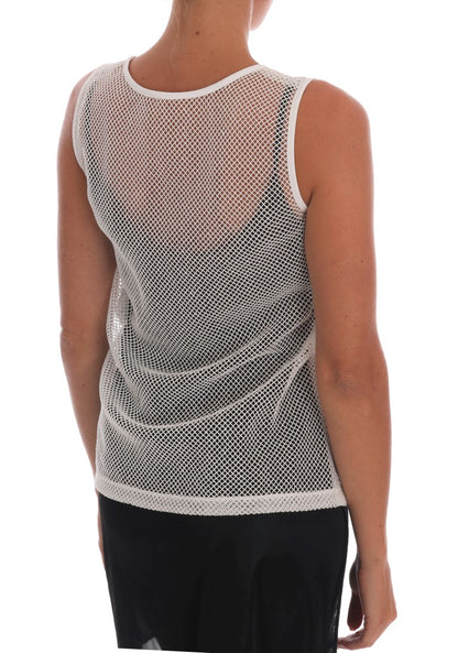 Sleeveless Transparent Net Tank Top