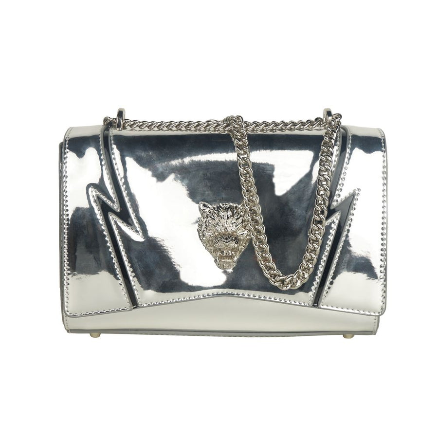 Elegant Gray Chain-Strapped Shoulder Bag