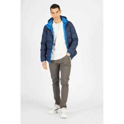 Blue Nylon Men Jacket