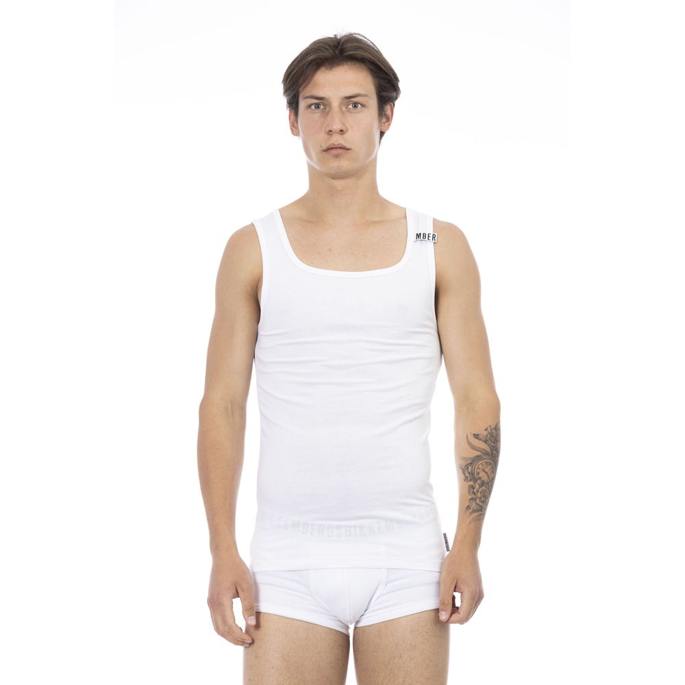 White Cotton Men's Tank Top