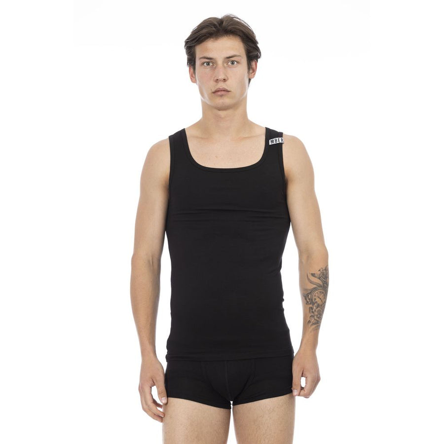 Black Cotton Men's Tank Top