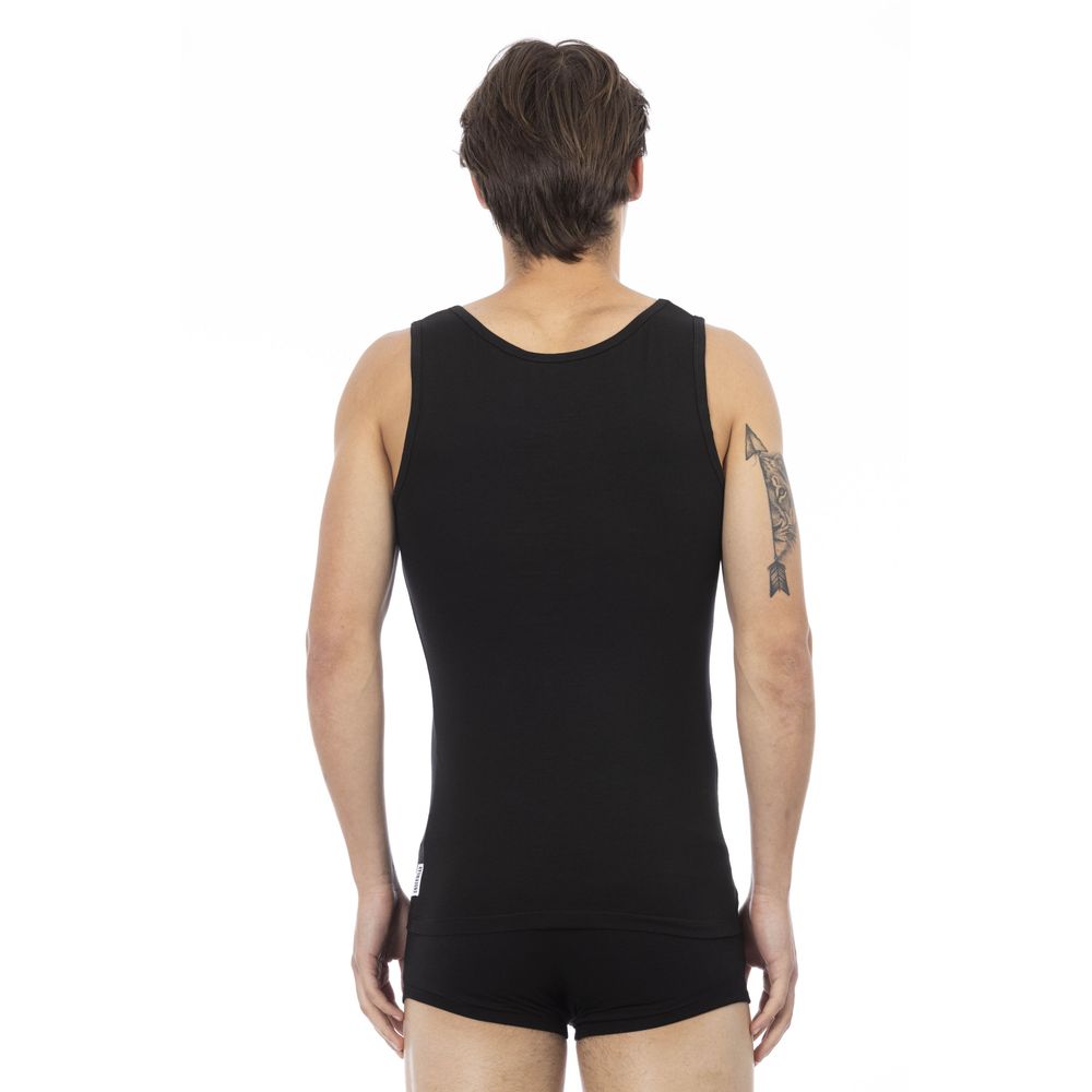 Black Cotton Men's Tank Top