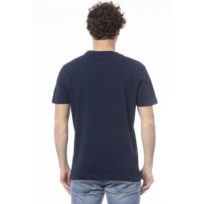 Blue Cotton Men T-Shirt