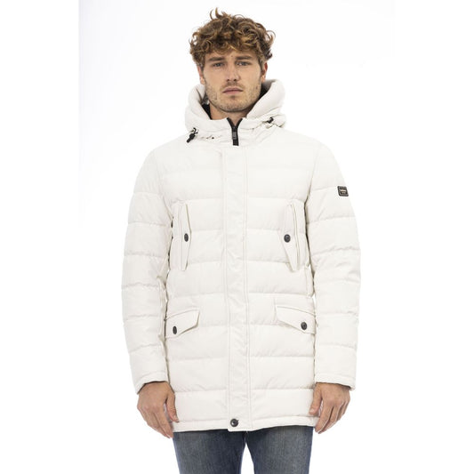 White Polyester Men's Jacket