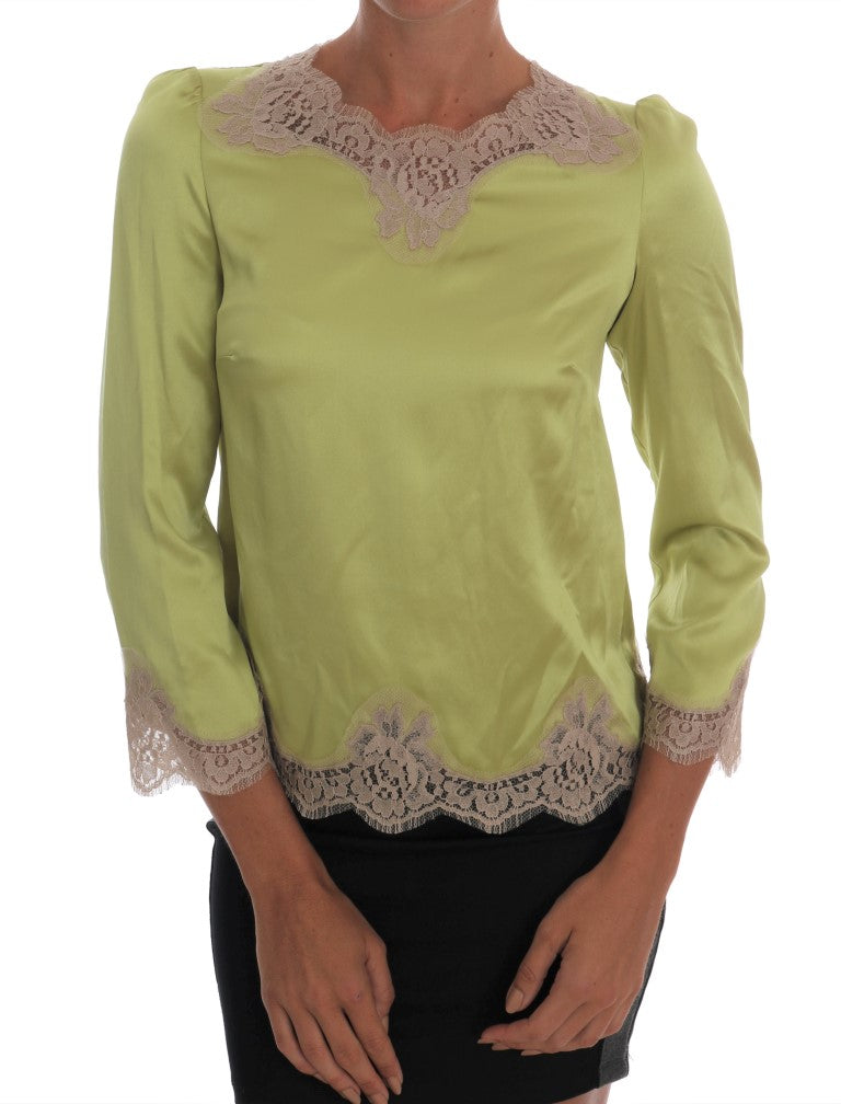 Elegant Floral Lace Silk Blouse