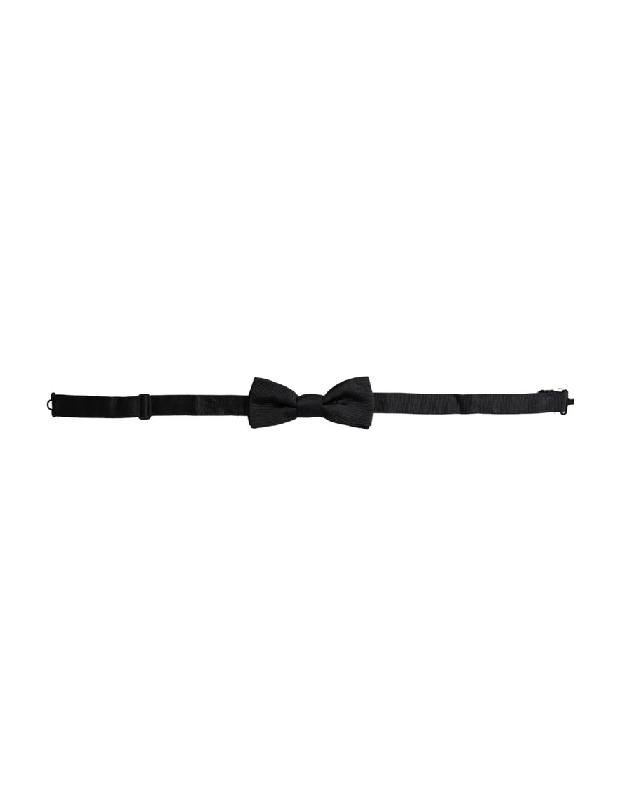 Black Silk Adjustable Neck Men Bow Tie