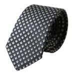 Black 100% Silk Patterned Adjustable Men Tie