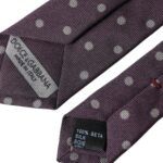 Purple 100% Silk Polka Dot Adjustable Men Tie