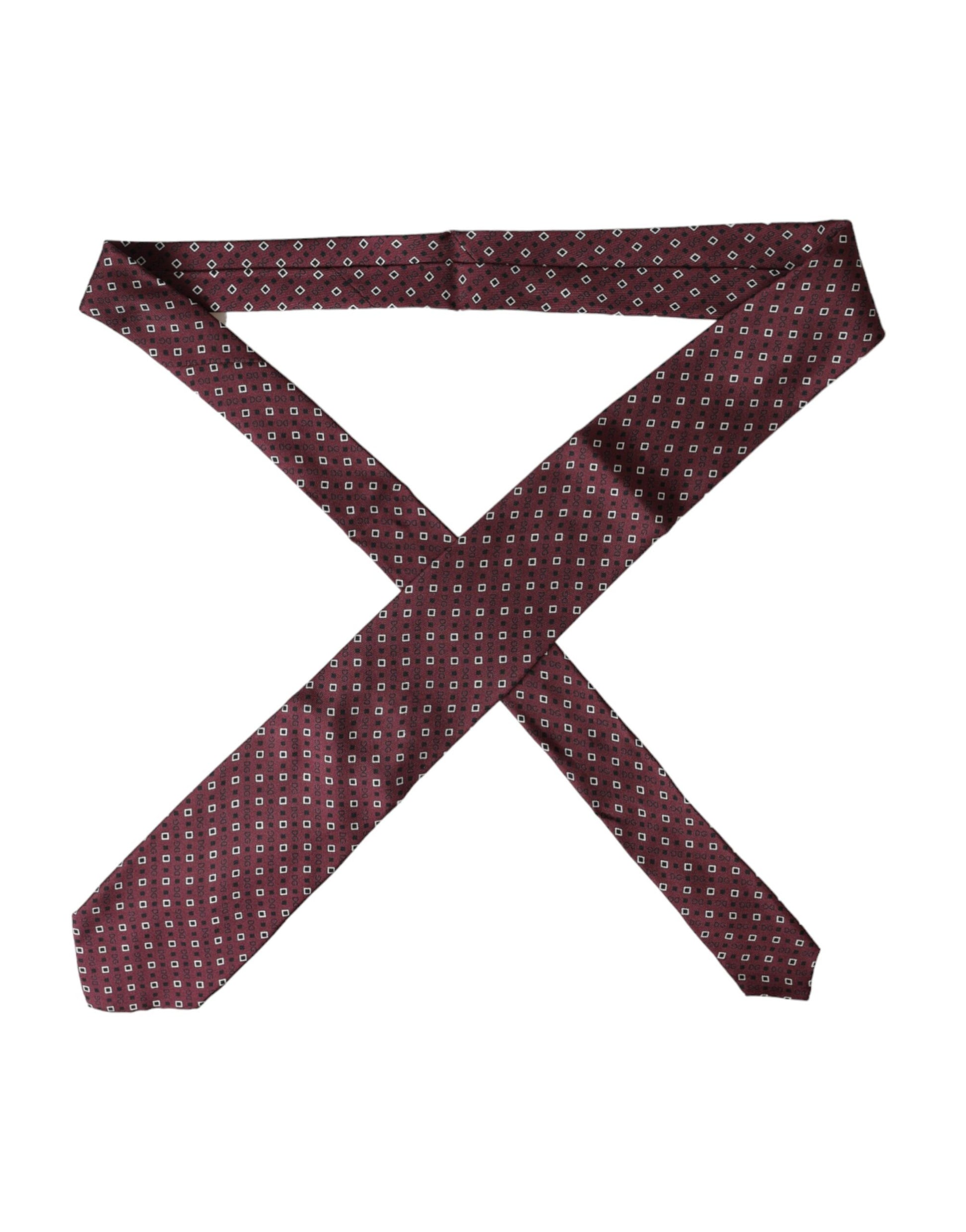 Maroon Silk Branded Logo Adjustable Men Tie