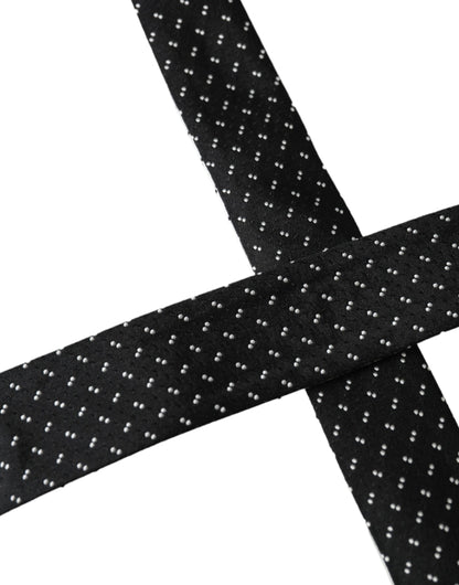 Black White Patterned Adjustable Tie