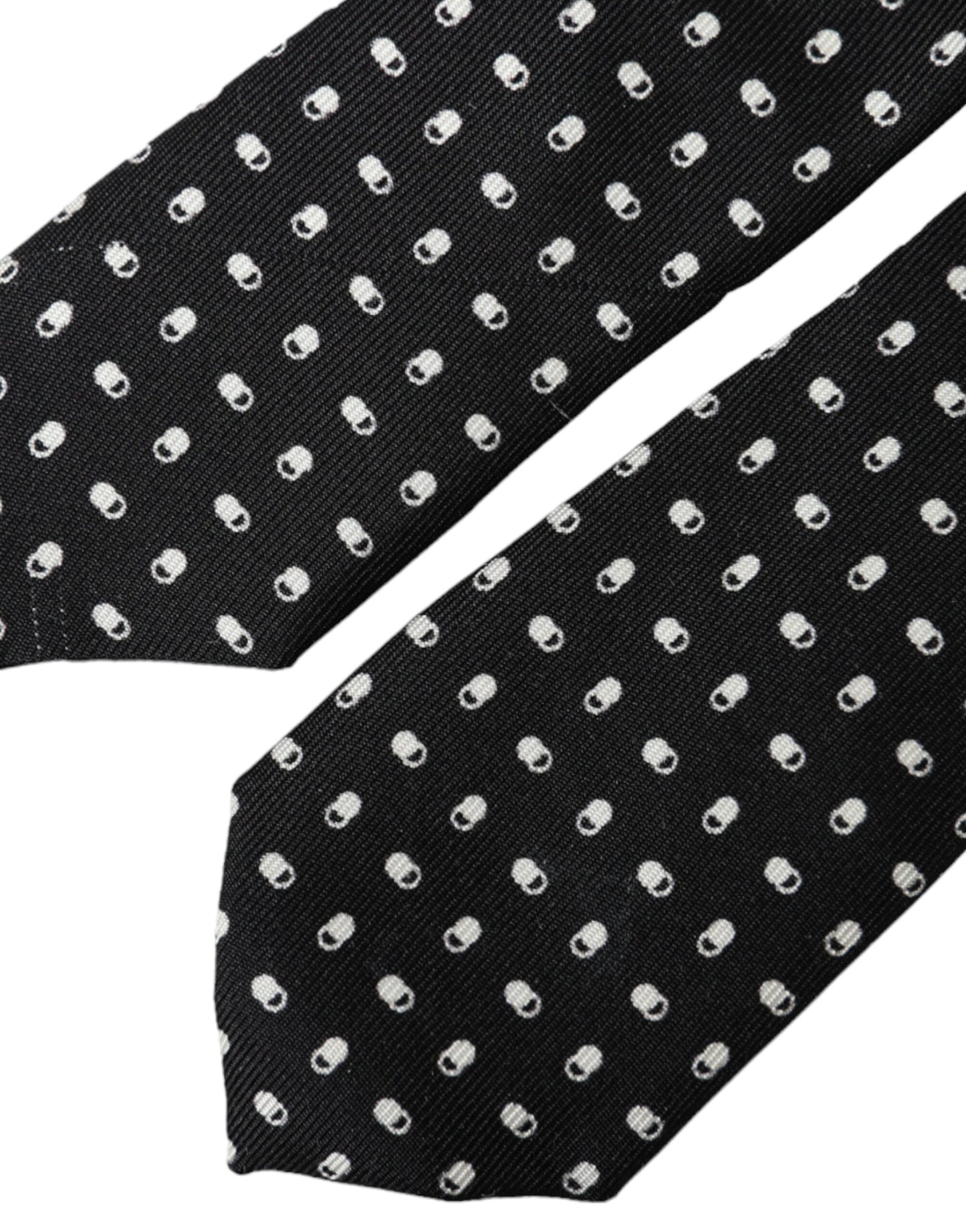 Black Patterned 100%Silk Adjustable Tie