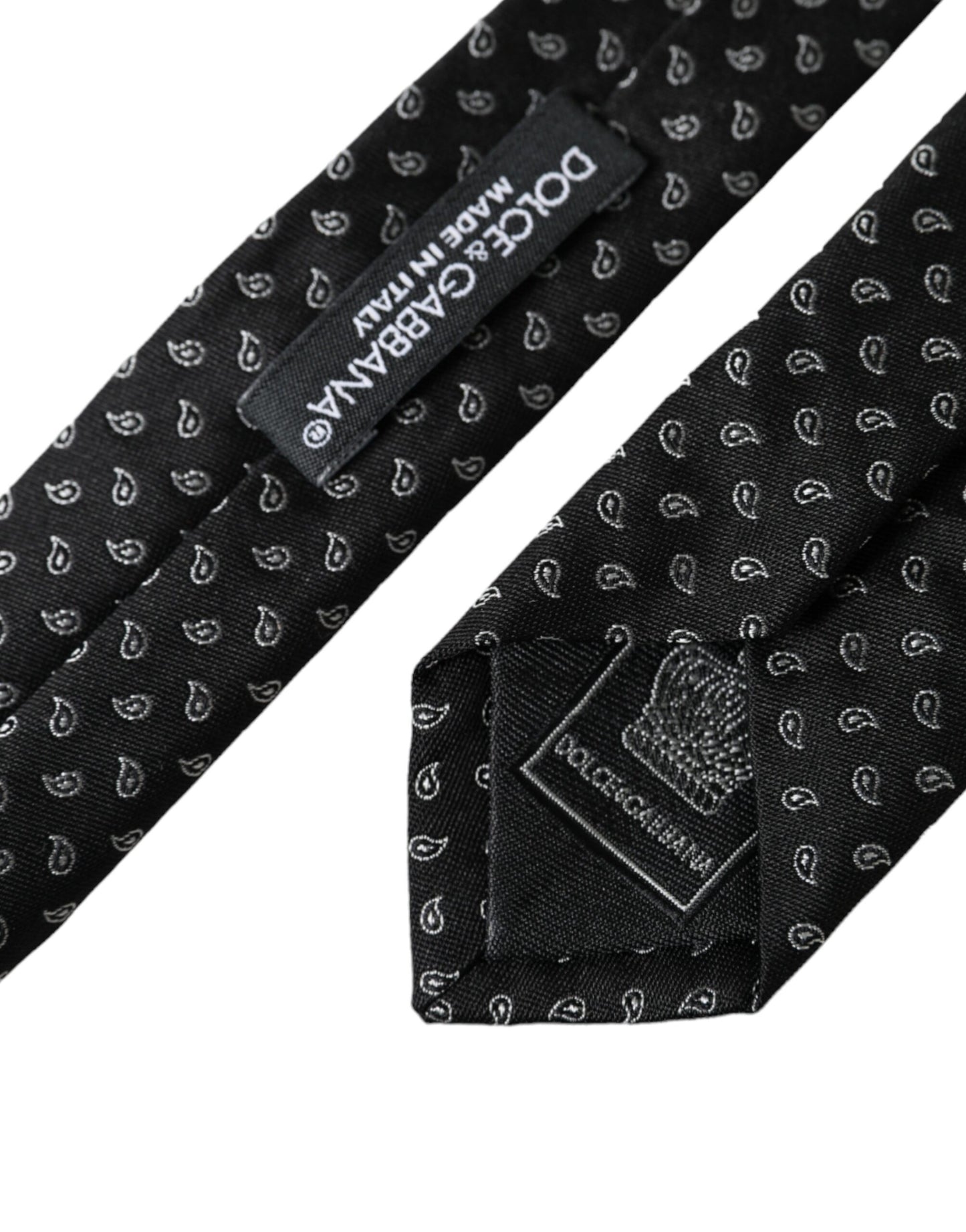 Black Jacquard Patterned Silk Adjustable Men Tie