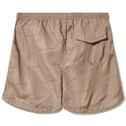 Beige Polyester Men Bermuda Short