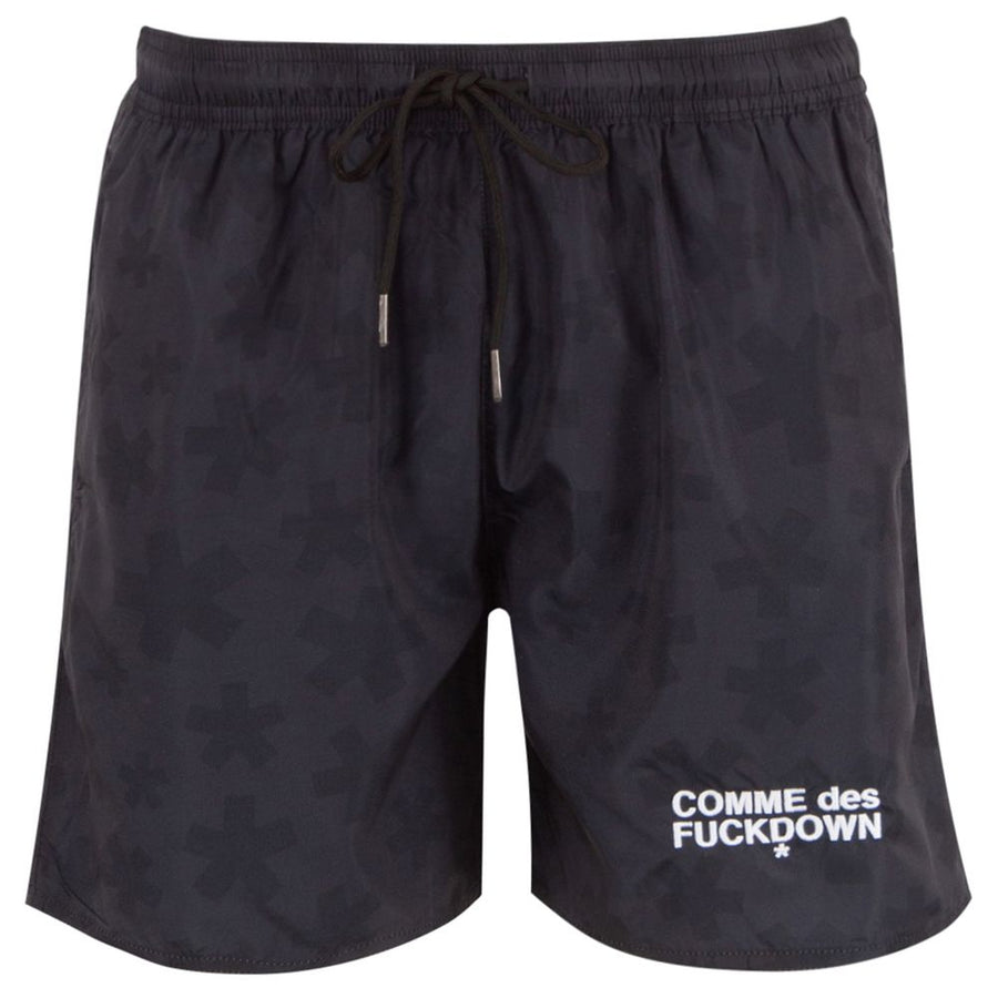 Black Polyester Men Bermuda Short