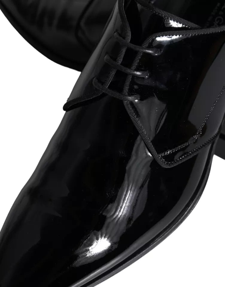 Black Calfskin Leather Derby Men Dress Shoes