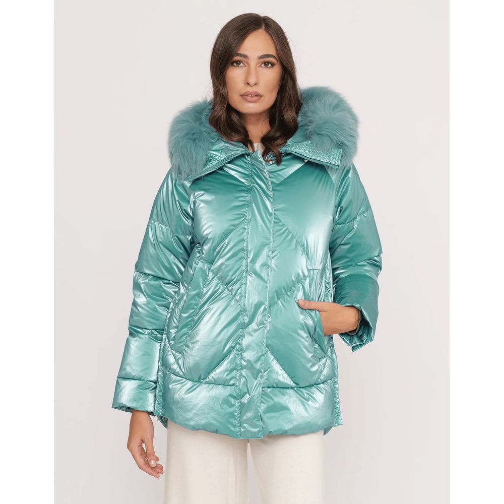 Light Blue Polyester Jackets & Coat