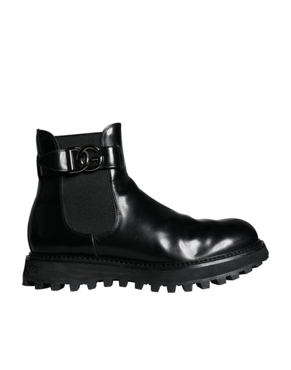 Black Belted DG Logo Men Chelsea Boots Shoes