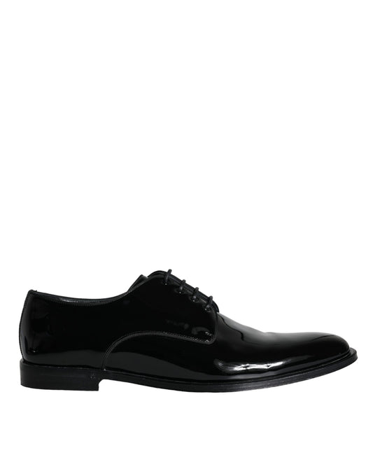 Black Calfskin Leather Derby Men Dress Shoes