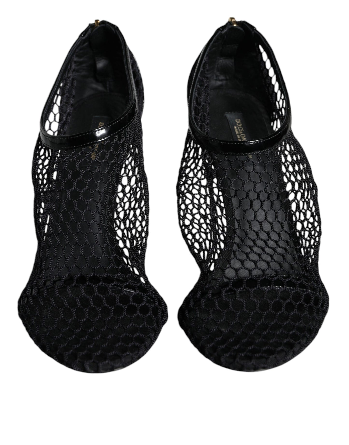 Black Mesh Leather Heels Keira Sandals Shoes