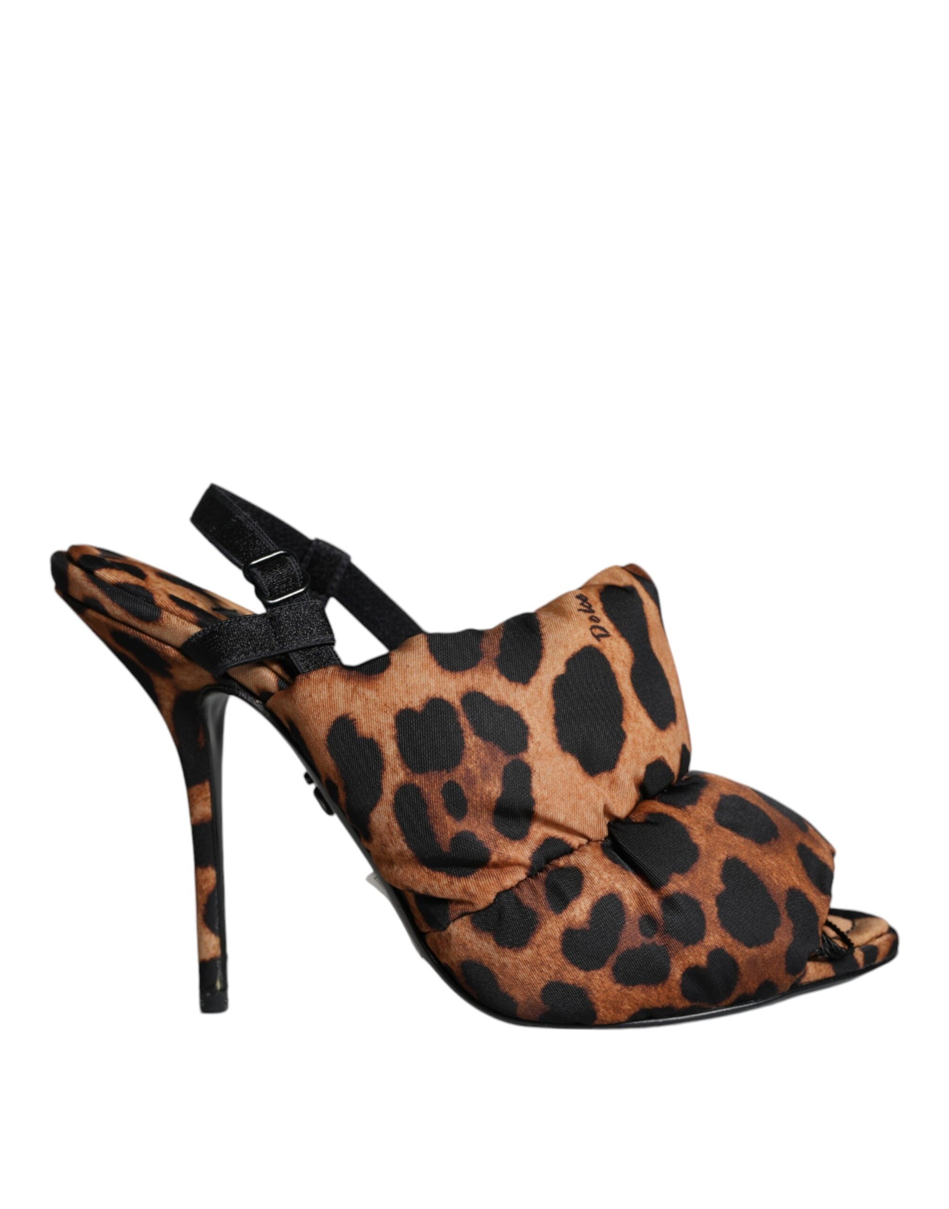 Brown Leopard Keira Slingback Sandals Shoes