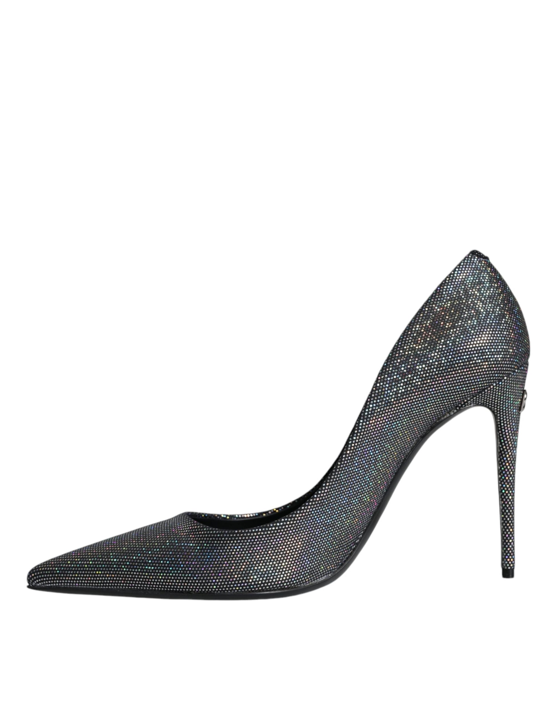 Multicolor Strass Leather Heels Pumps Shoes