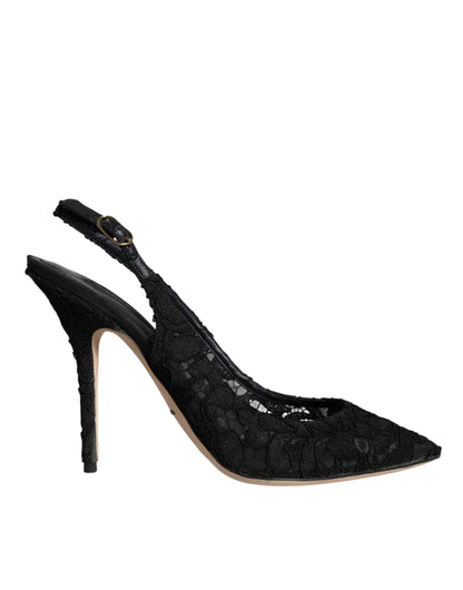 Black Taormina Lace Bellucci Slingbacks Shoes