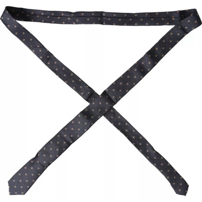 Black Dotted Fantasy Silk Adjustable Men Tie