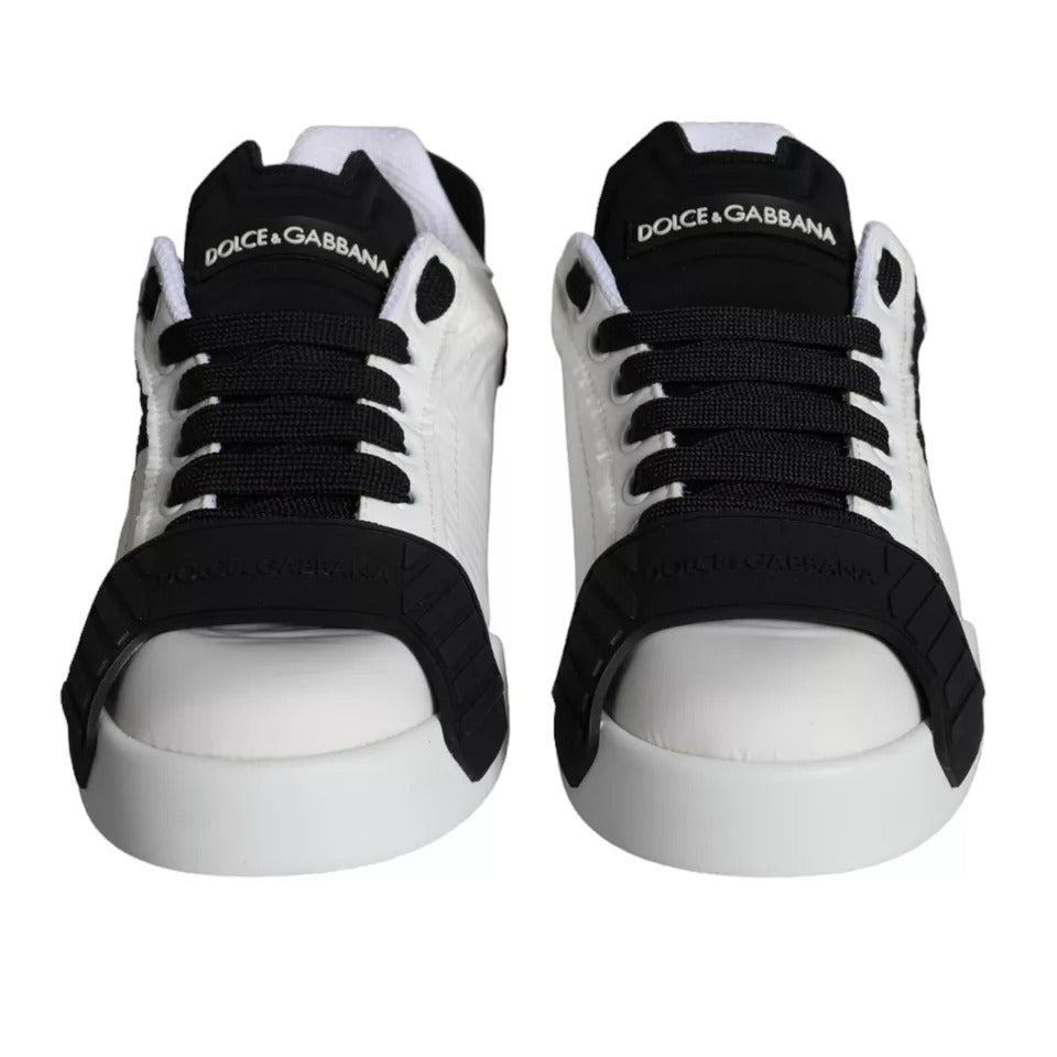 White Black Leather Low Top Women Sneaker Shoes