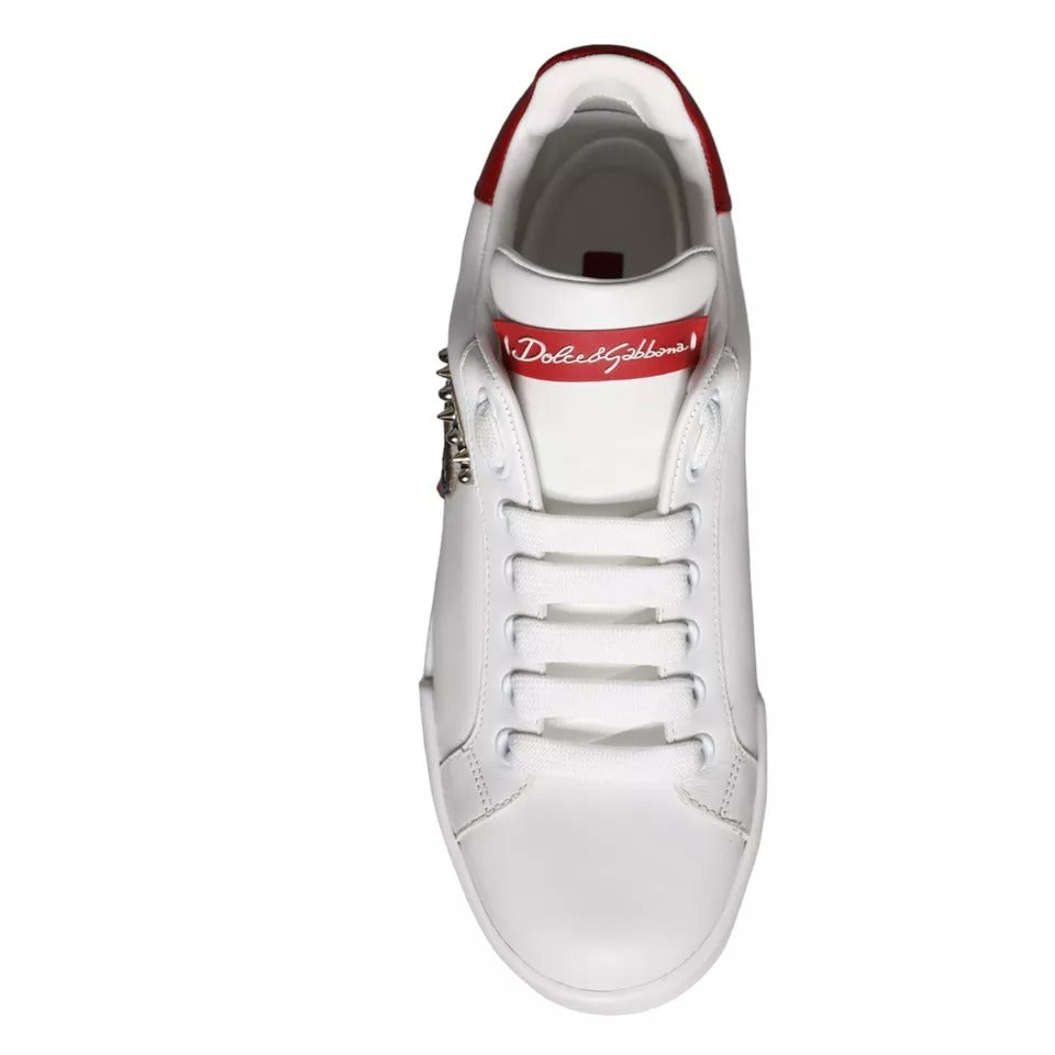 White Patch Calfskin Nappa Portofino Sneakers Shoes