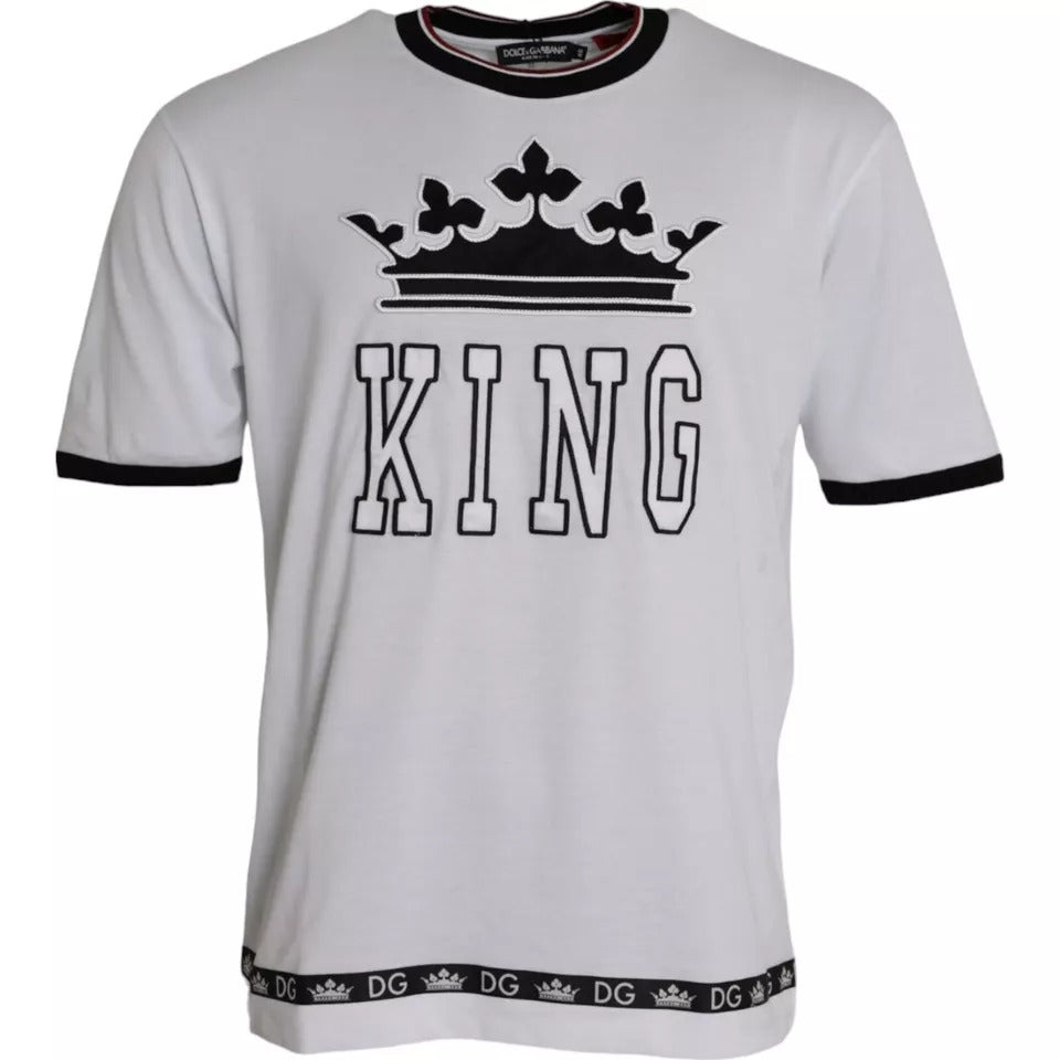 White Crown King Cotton Crew Neck Men T-shirt