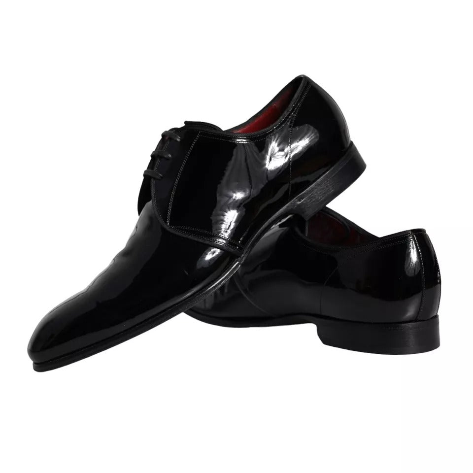 Black Patent Leather Derby Men Dress Shoes