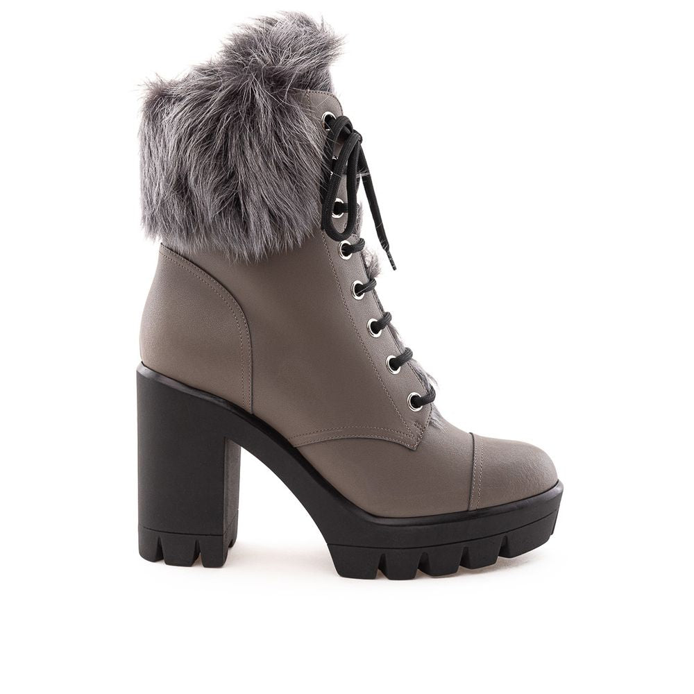 Gray Eco Leather Boot