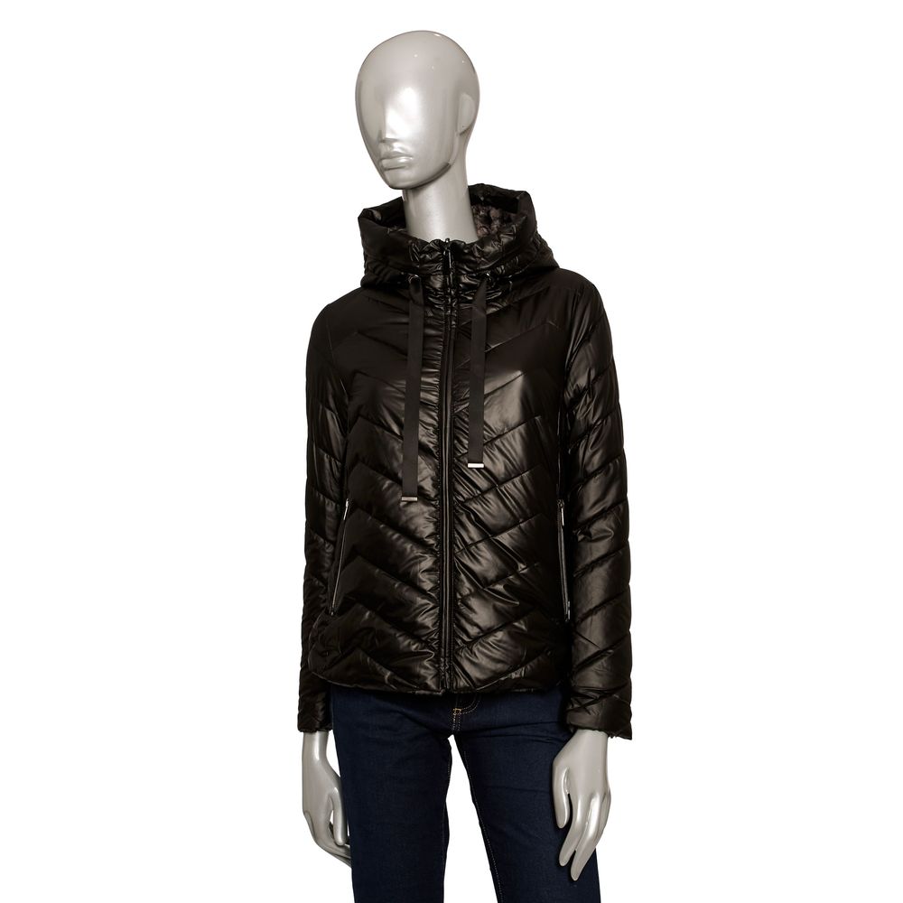 Black Polyester Women Jacket