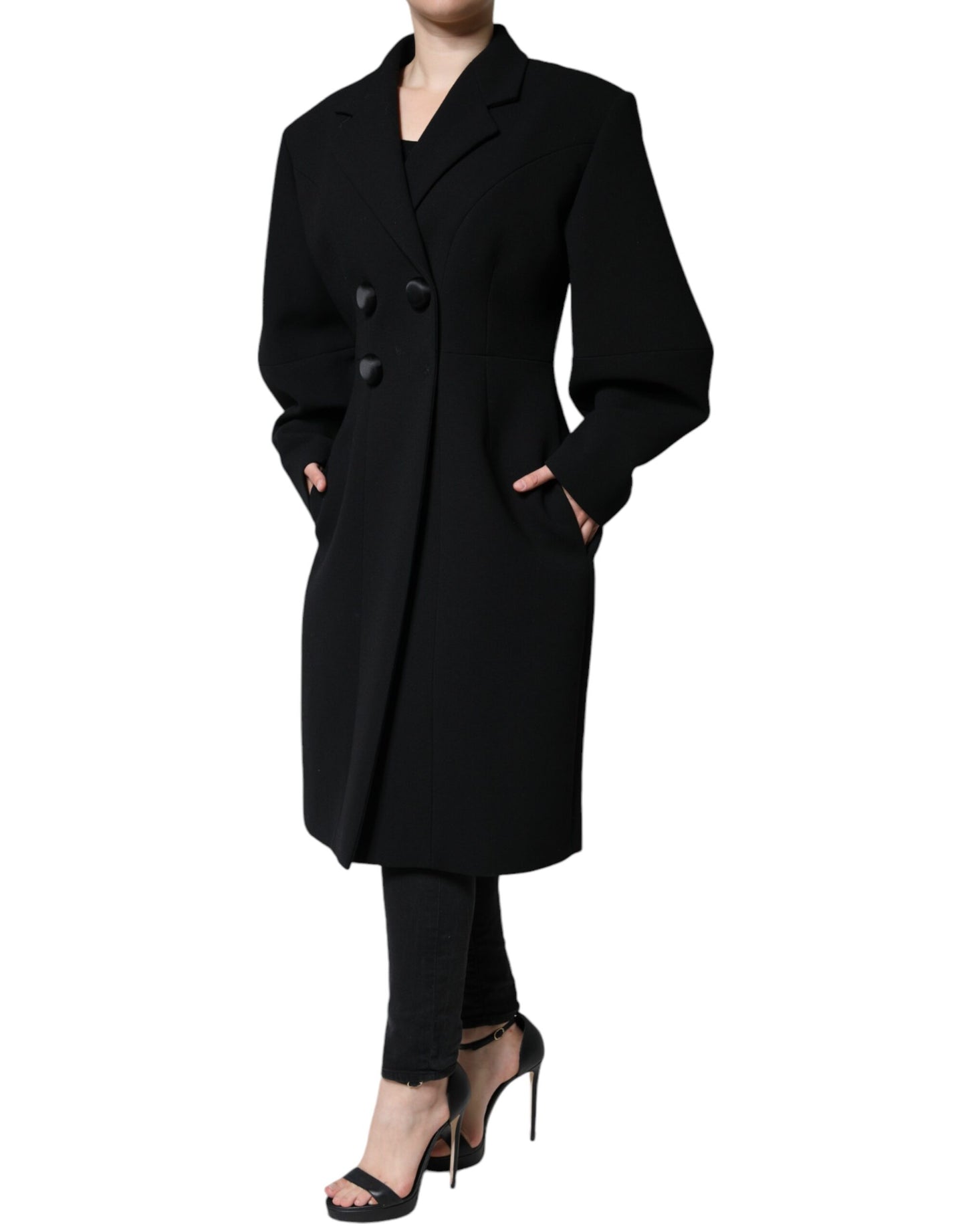 Black Double Breasted Trench Coat Jacket