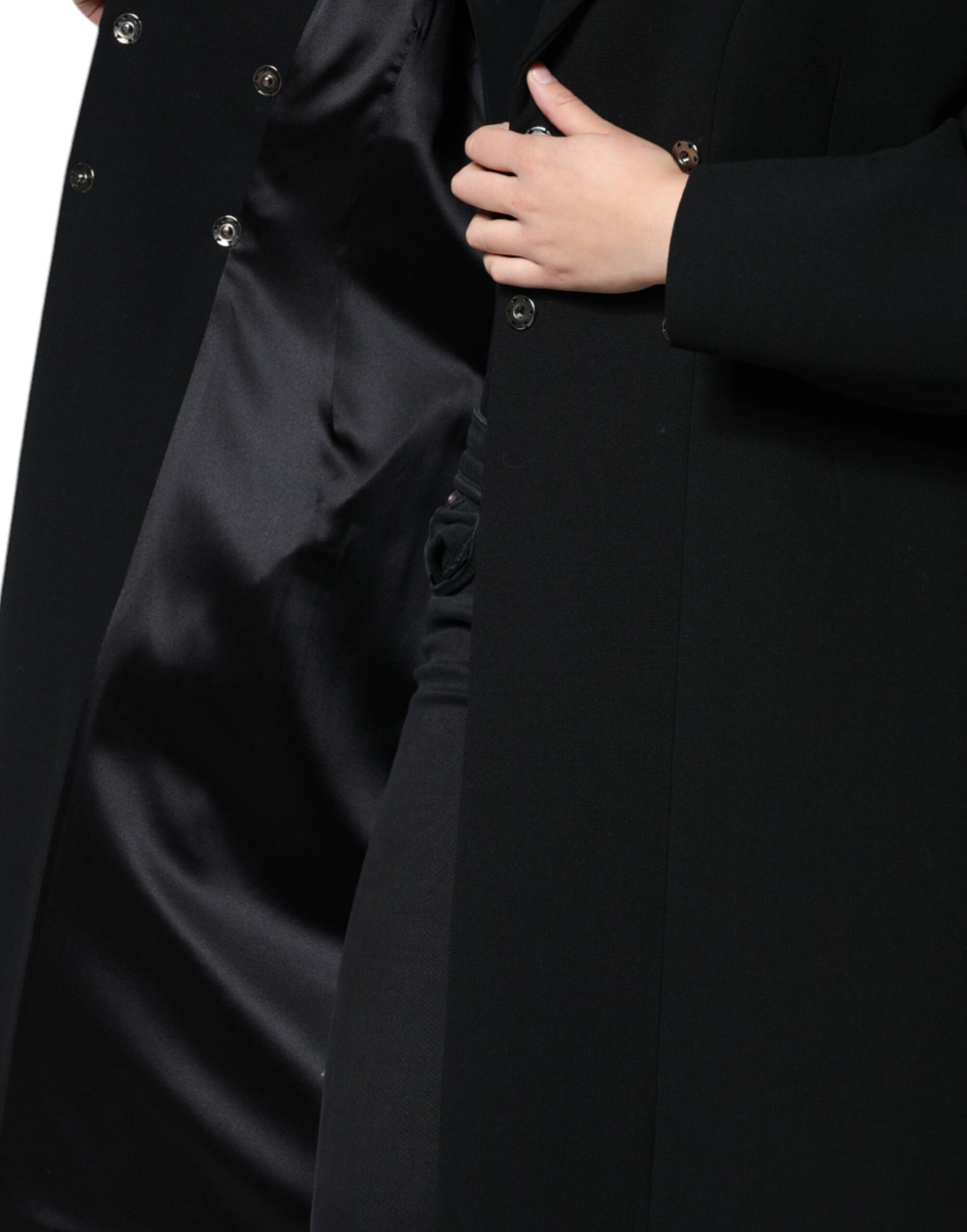 Black Double Breasted Trench Coat Jacket