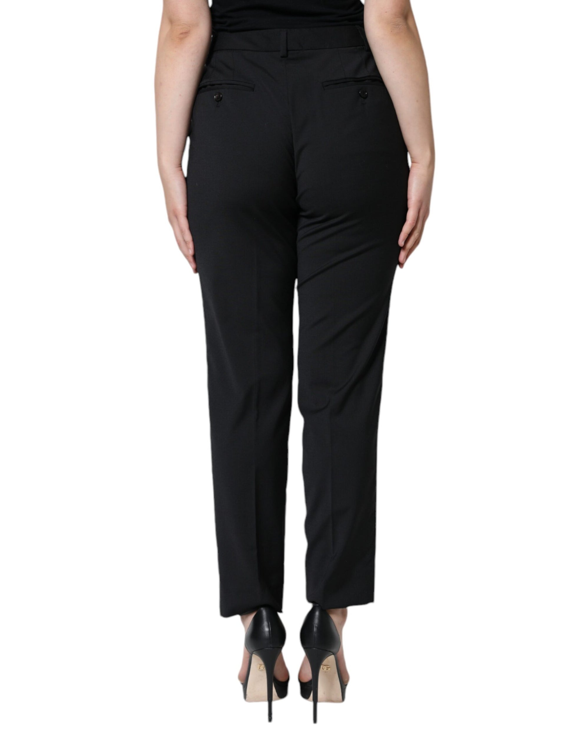 Black High Waist Tapered Women Pants