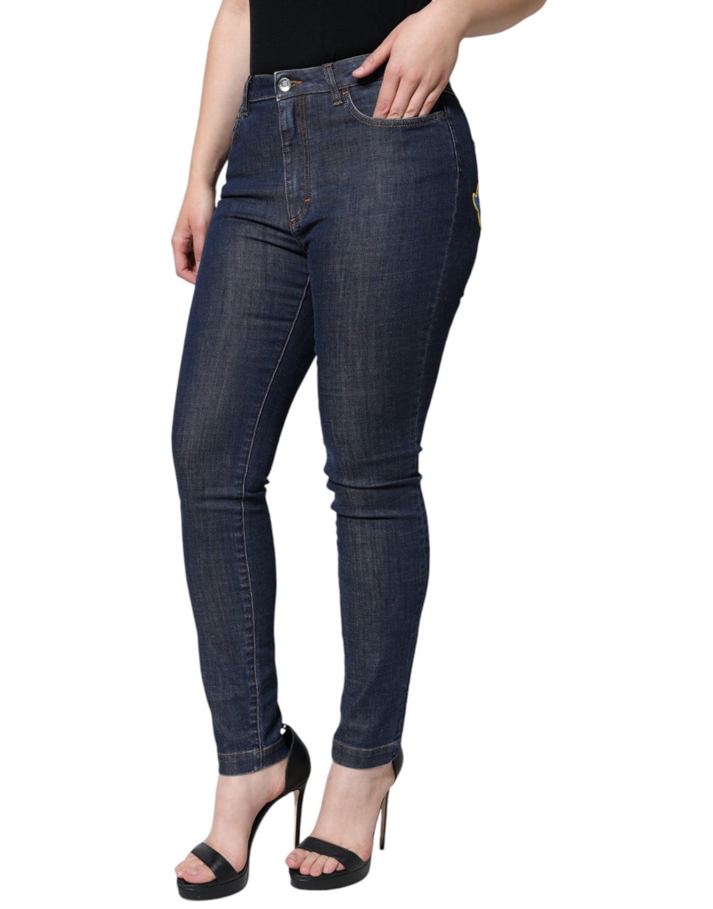 Dark Blue QUEEN Cotton Skinny Denim Jeans