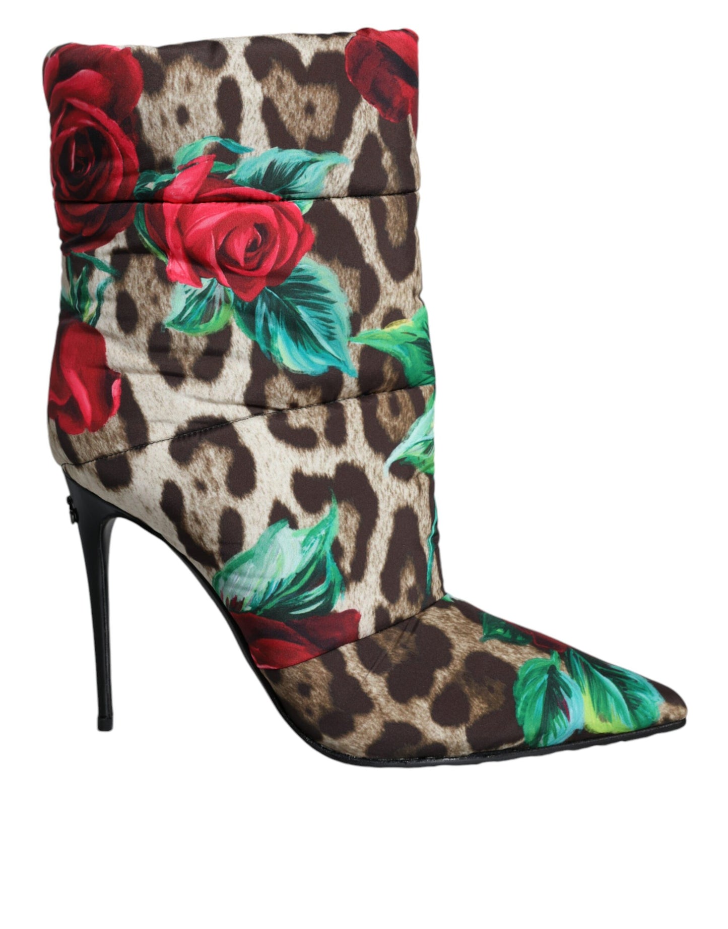 Multicolor Leopard Rose Mid Calf Boots Shoes