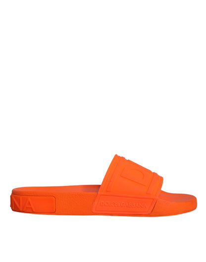 Orange Rubber Slides Sandals Beachwear Shoes