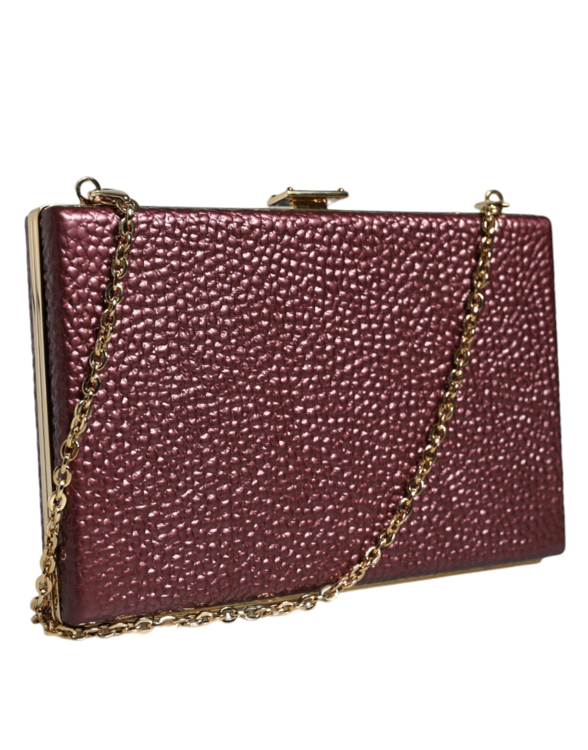 Maroon Leather Clutch Evening Crossbody Bag