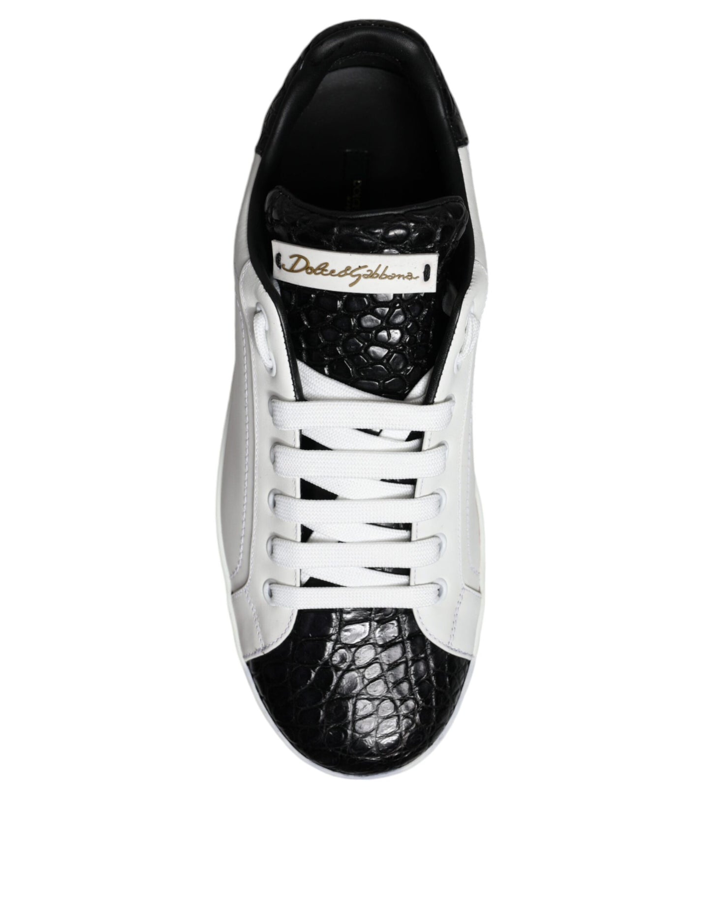 Black Leather Logo Portofino Sneaker Shoes