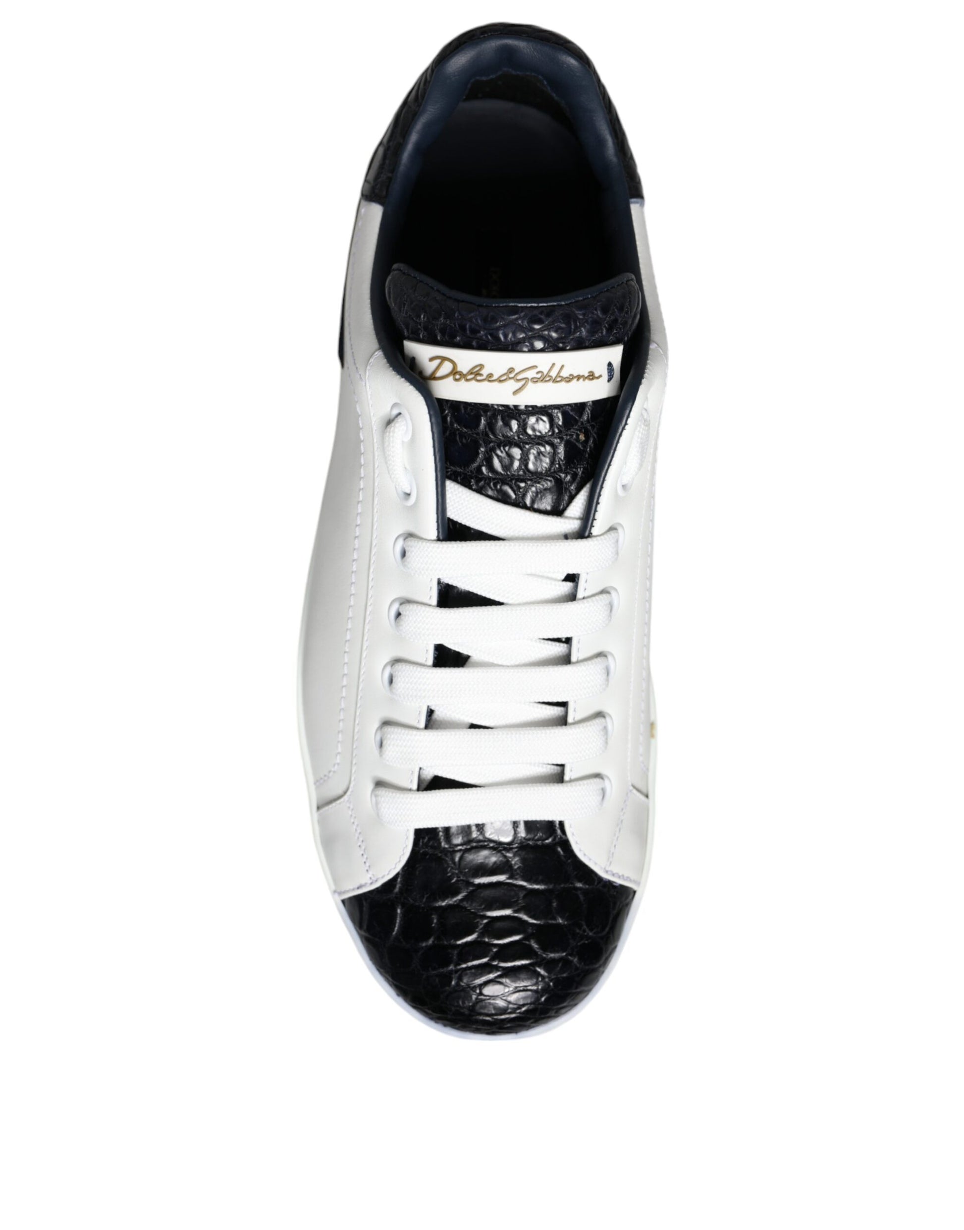 White Leather Logo Portofino Sneaker Shoes