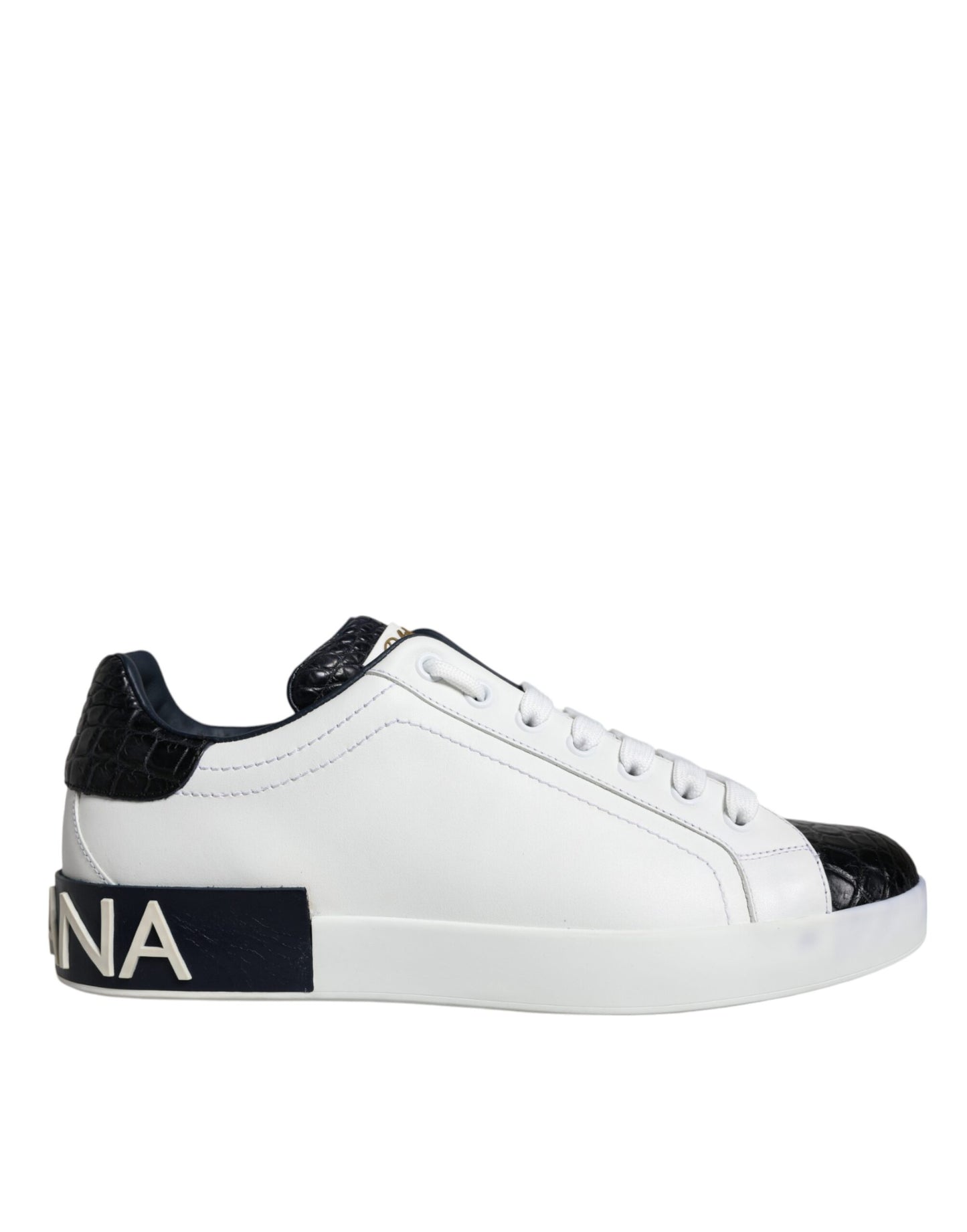 White Leather Logo Portofino Sneaker Shoes