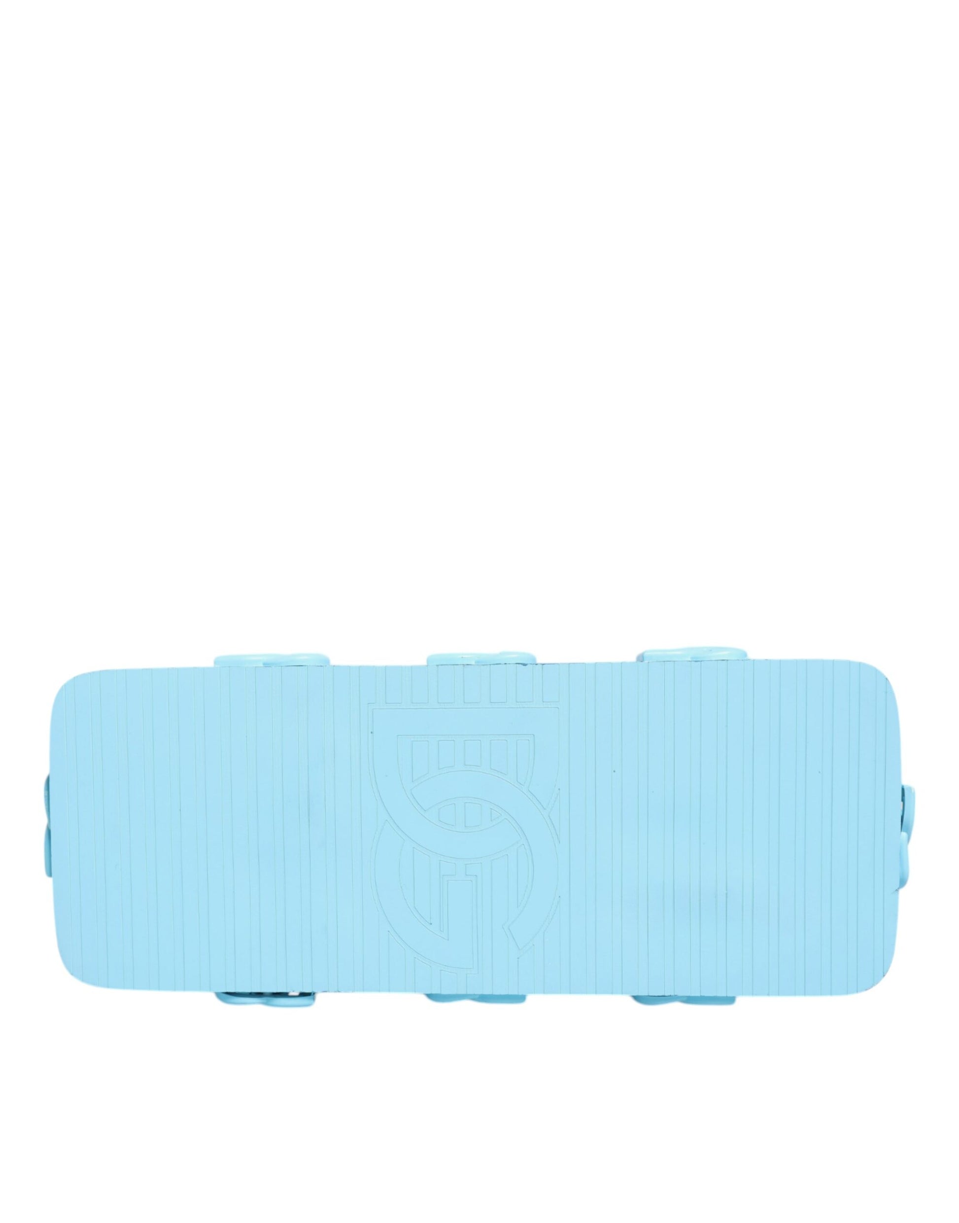 Light Blue Rubber Slides Flats Sandals Shoes