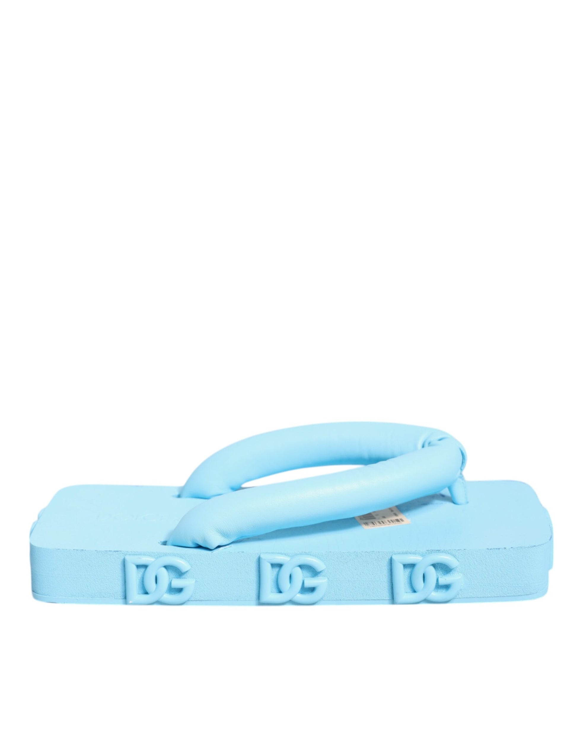 Light Blue Rubber Slides Flats Sandals Shoes