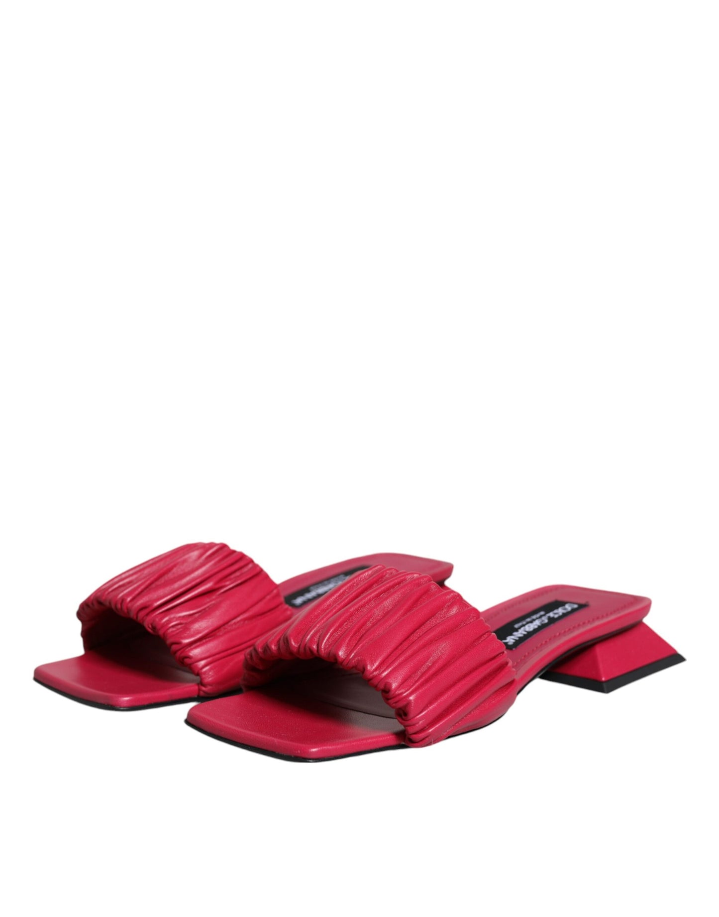 Fuchsia Leather Slides Flats Sandals Shoes